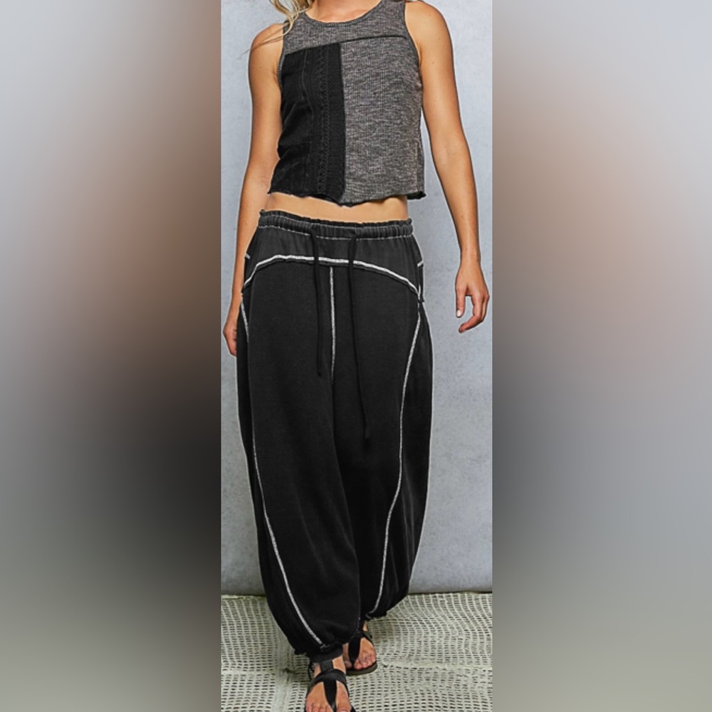 POL Black and Gray Women's Pants